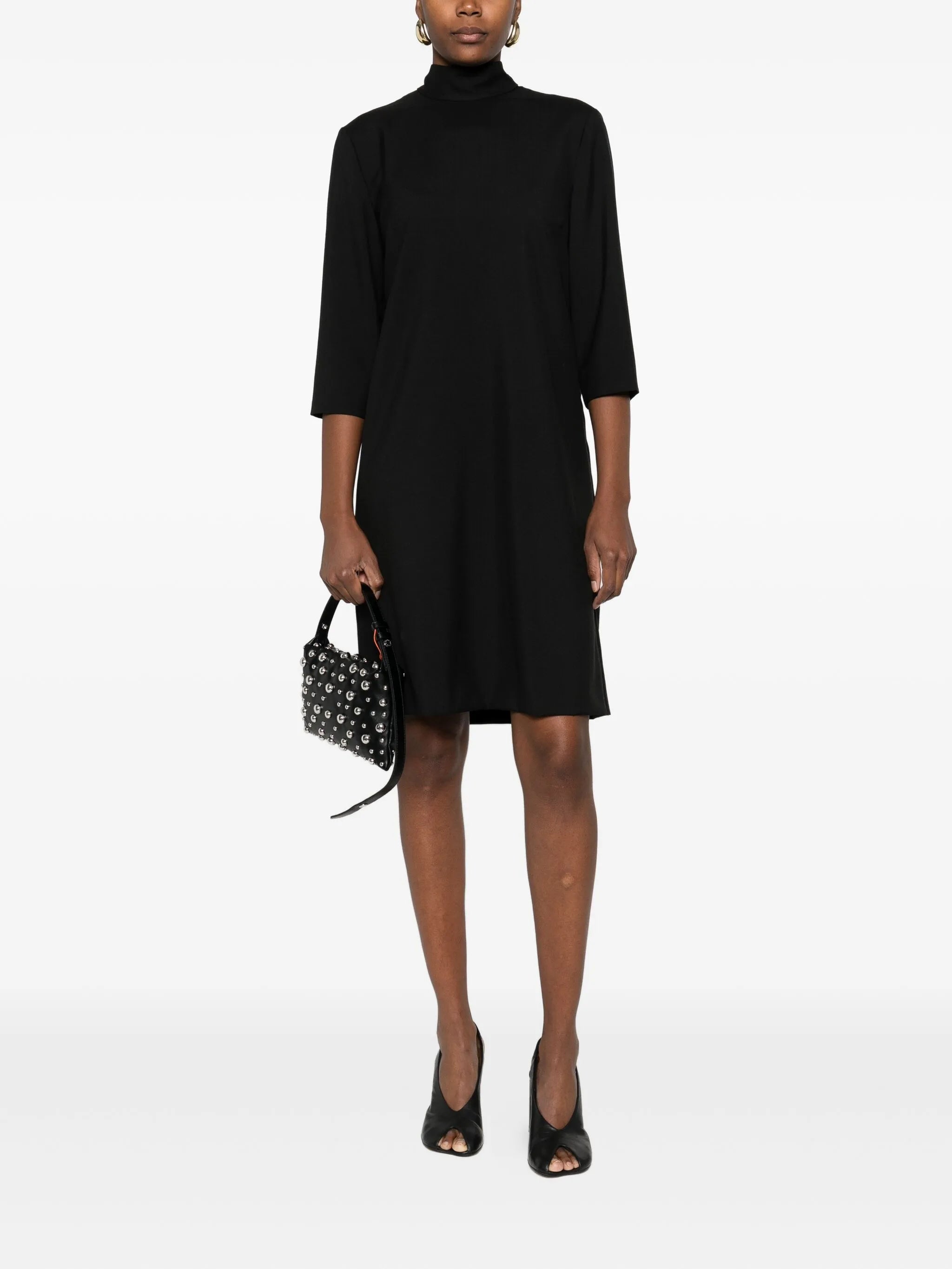 Marni Midi Dress With Bow Detail Black