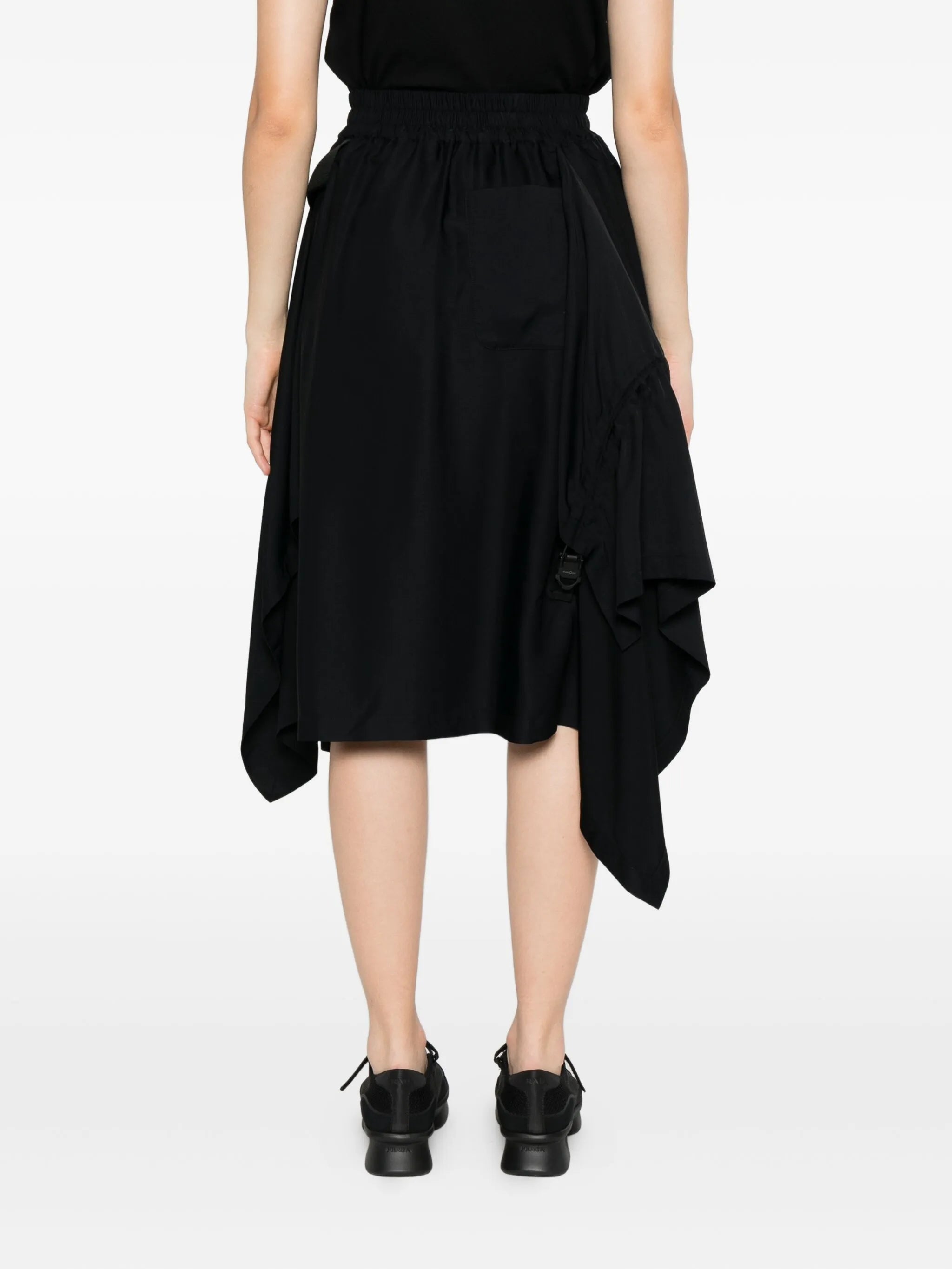 Y-3 Twill Asymmetrical Midi Skirt