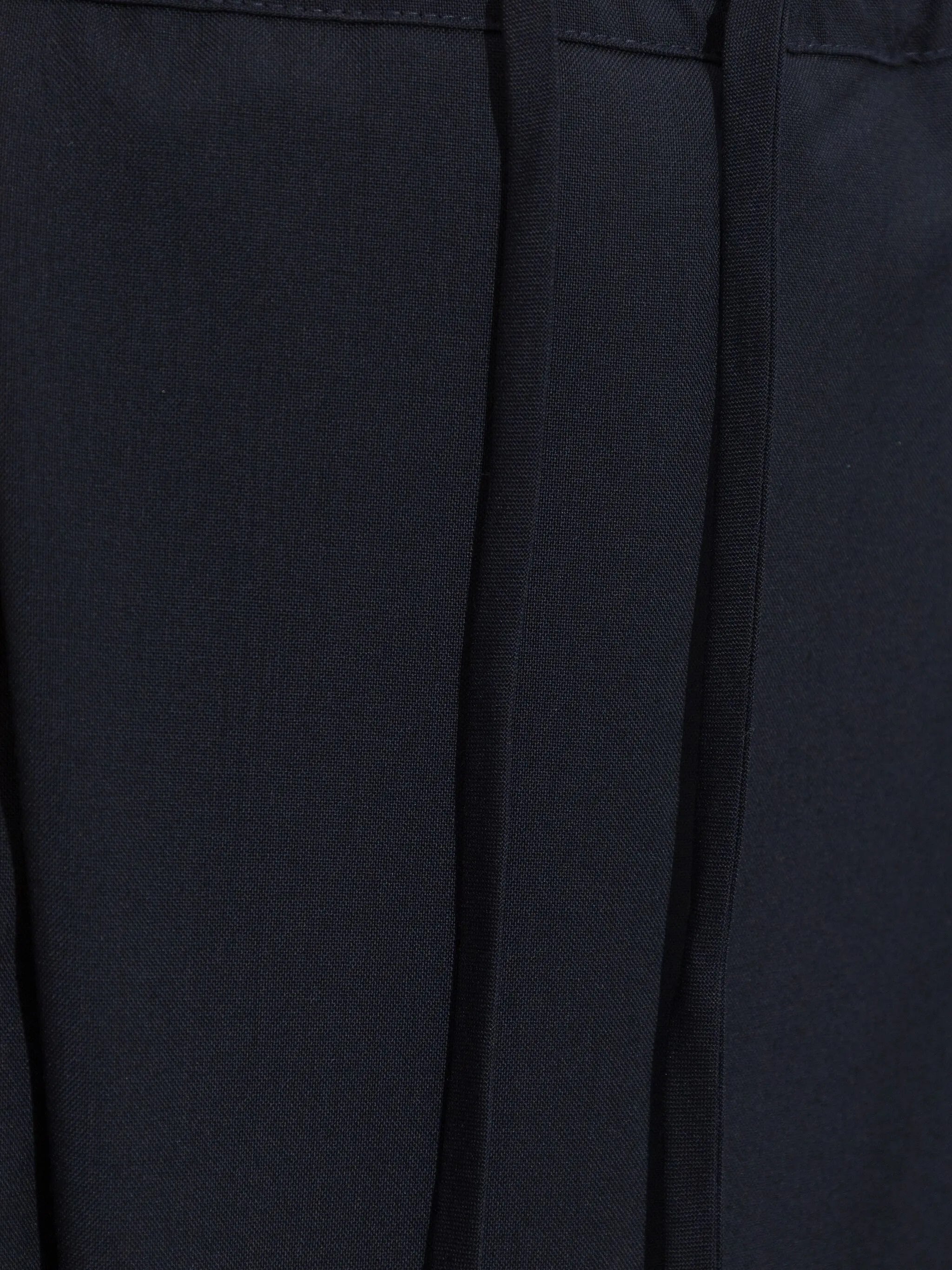 Marni Pleated Drawstring Cropped Trousers Navy