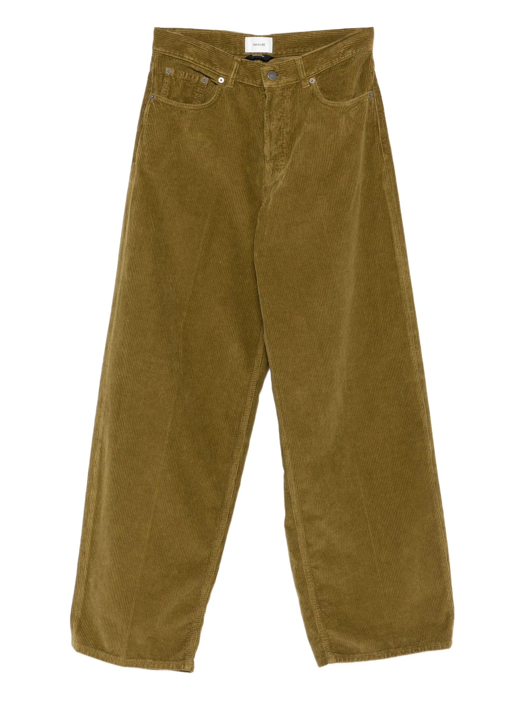 Haikure Corduroy Trousers Olive Green
