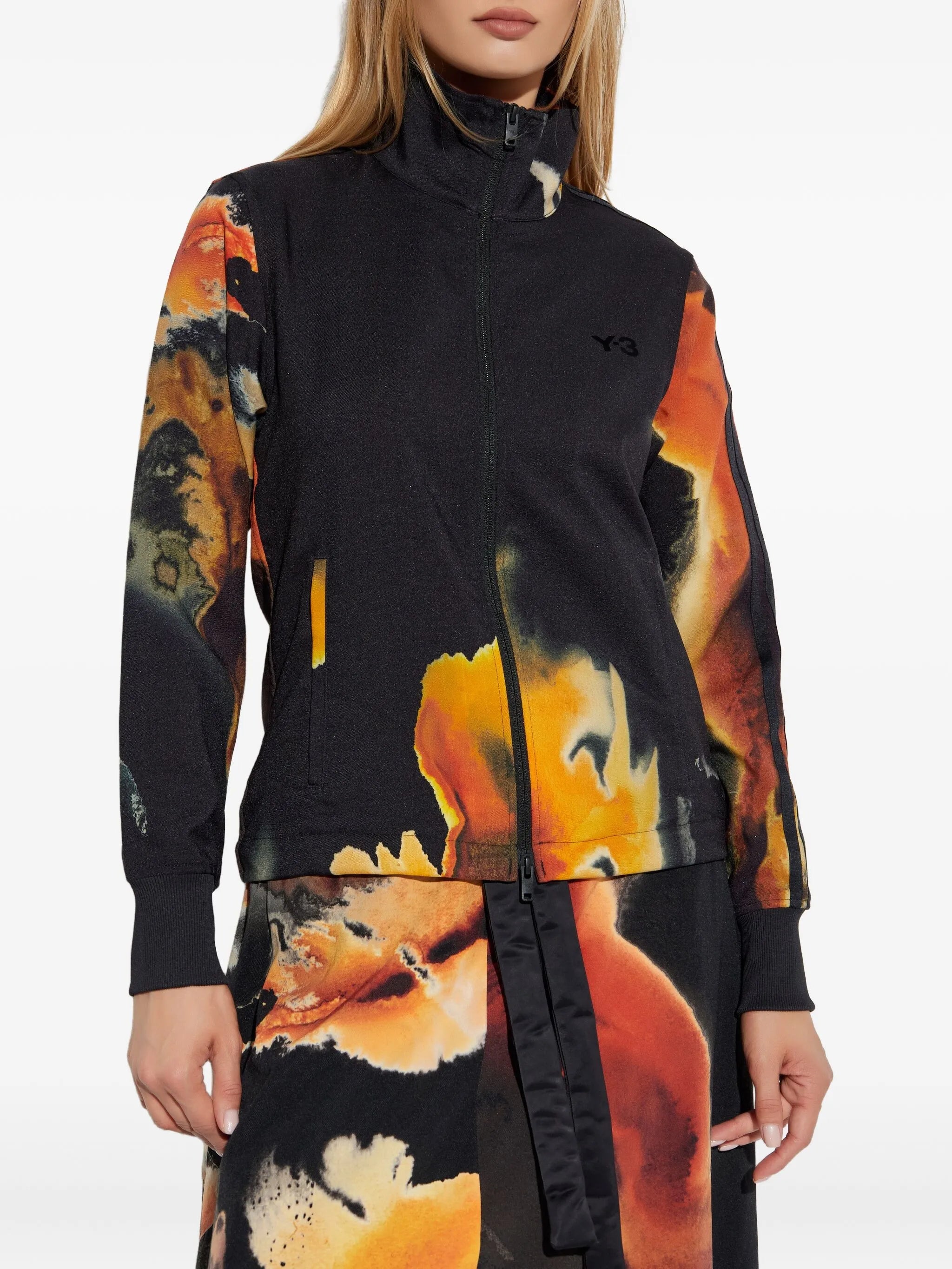 Y-3 Zip-Up Jacket With Abstract Print