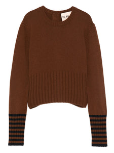 Plan C Wool Sweater With Ribbed Cuffs