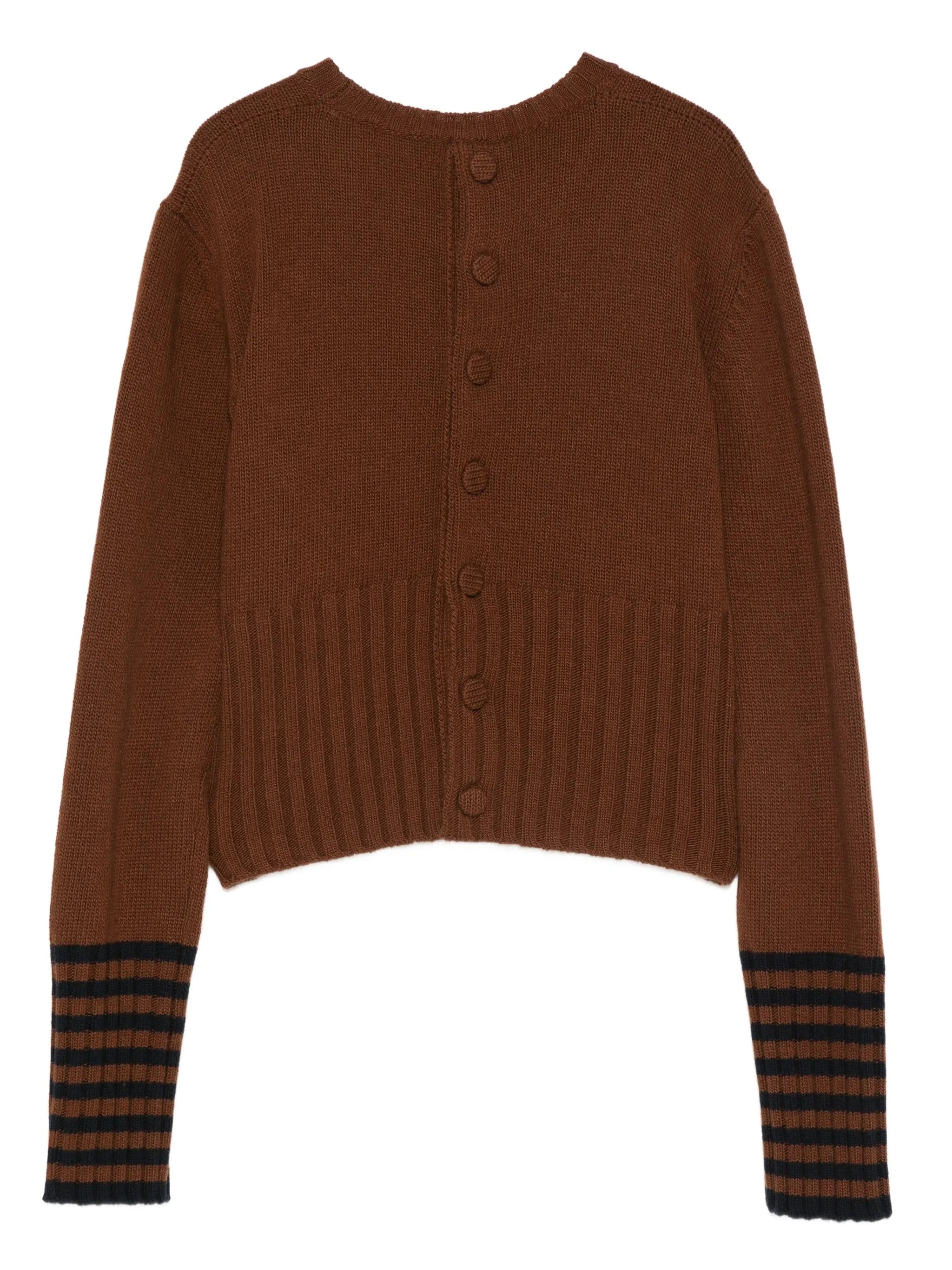 Plan C Wool Sweater With Ribbed Cuffs