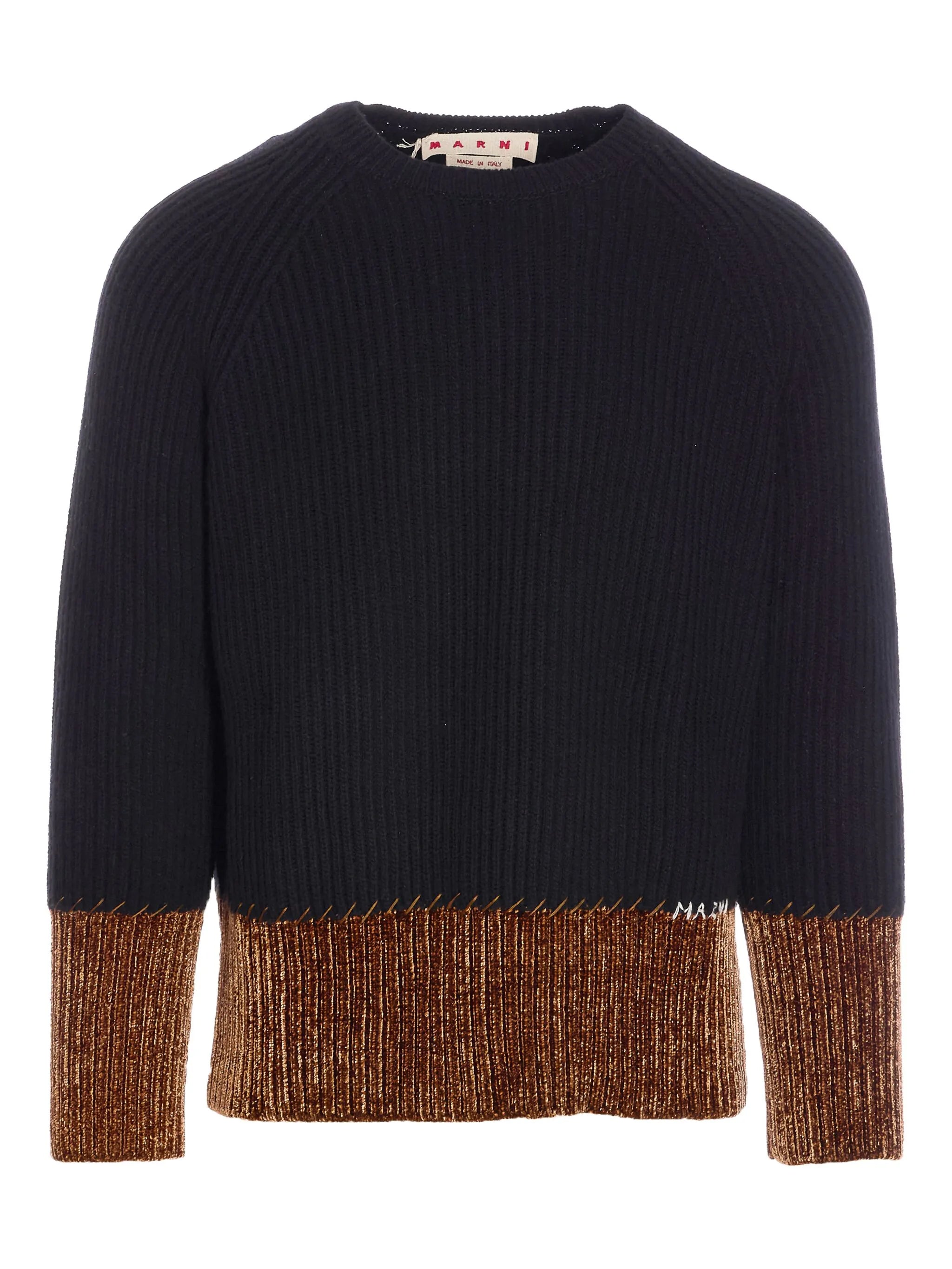 Marni Ribbed Wool Sweater Black