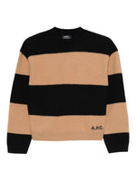 Load image into Gallery viewer, A.P.C. Striped Sweater Camel And Black
