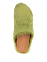 Load image into Gallery viewer, Marni Long Hair Calfskin Fussbett Sabot Green
