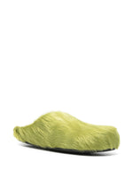 Load image into Gallery viewer, Marni Long Hair Calfskin Fussbett Sabot Green
