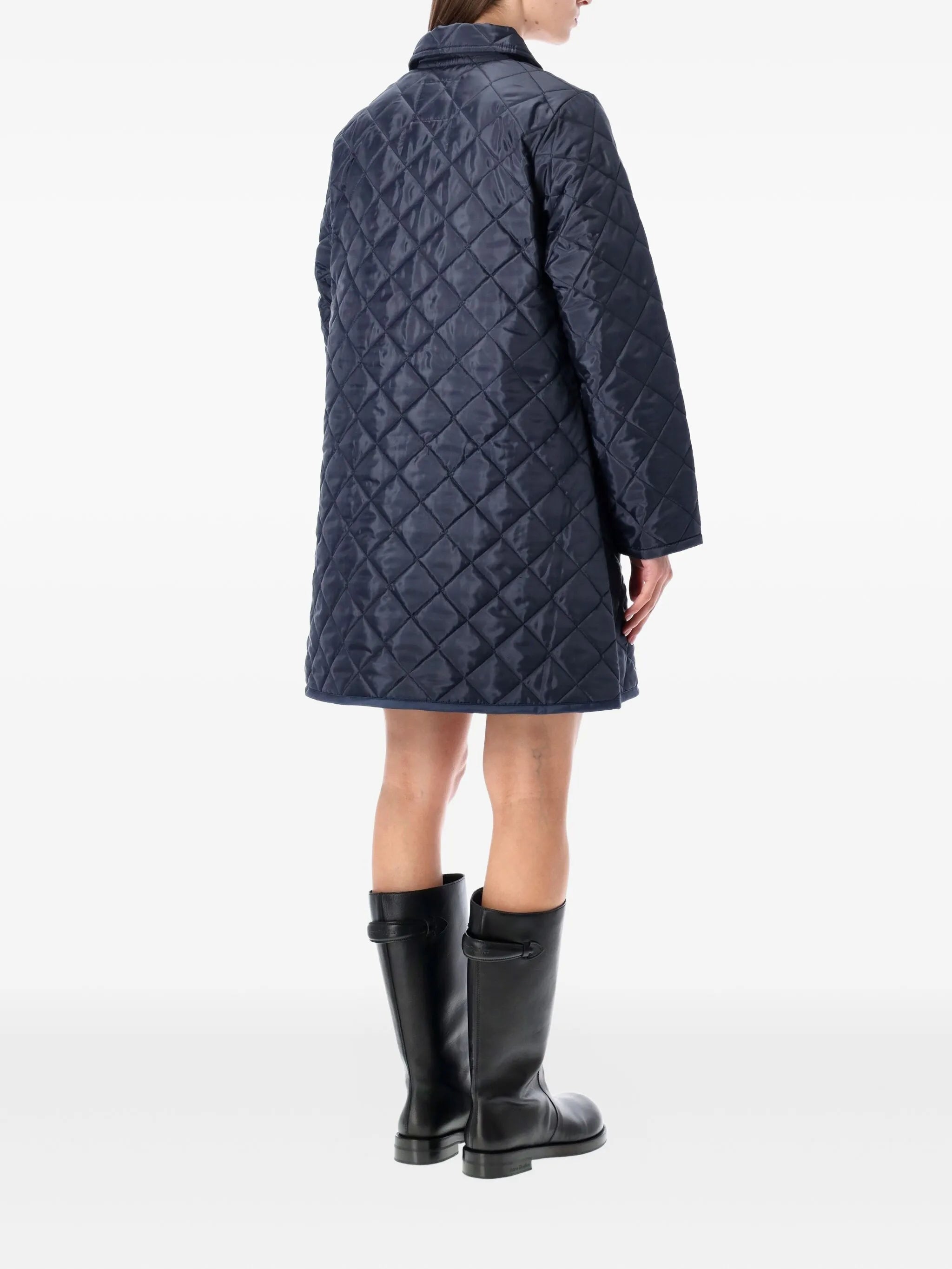 Comme Des Garçons x Lavenham Quilted Coat Navy Blue