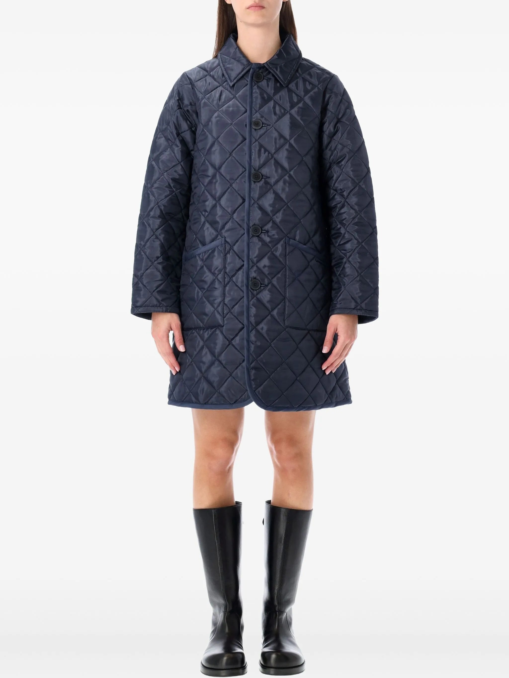 Comme Des Garçons x Lavenham Quilted Coat Navy Blue
