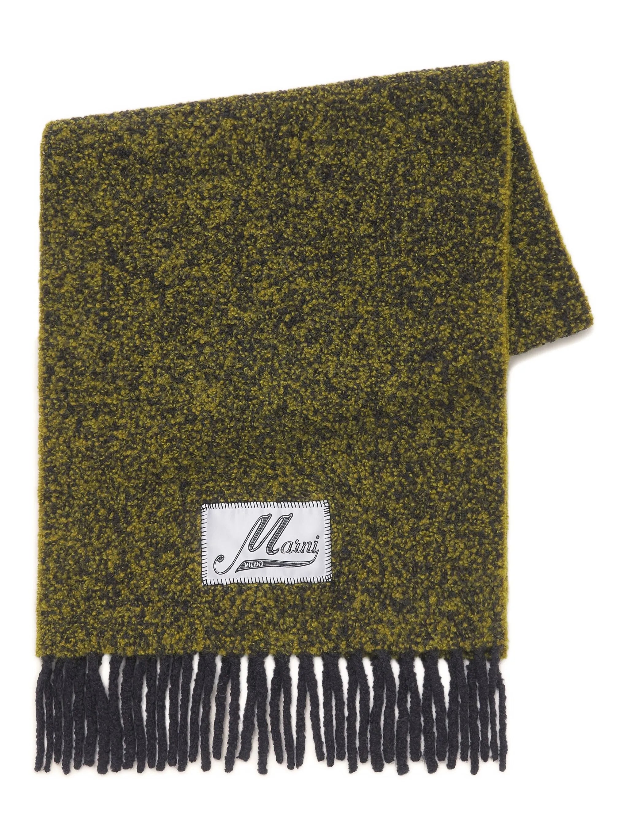 Marni Scarf With Fringe Olive Green