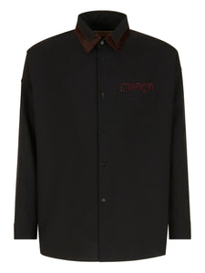 Marni Shirt With Velvet Collar Black