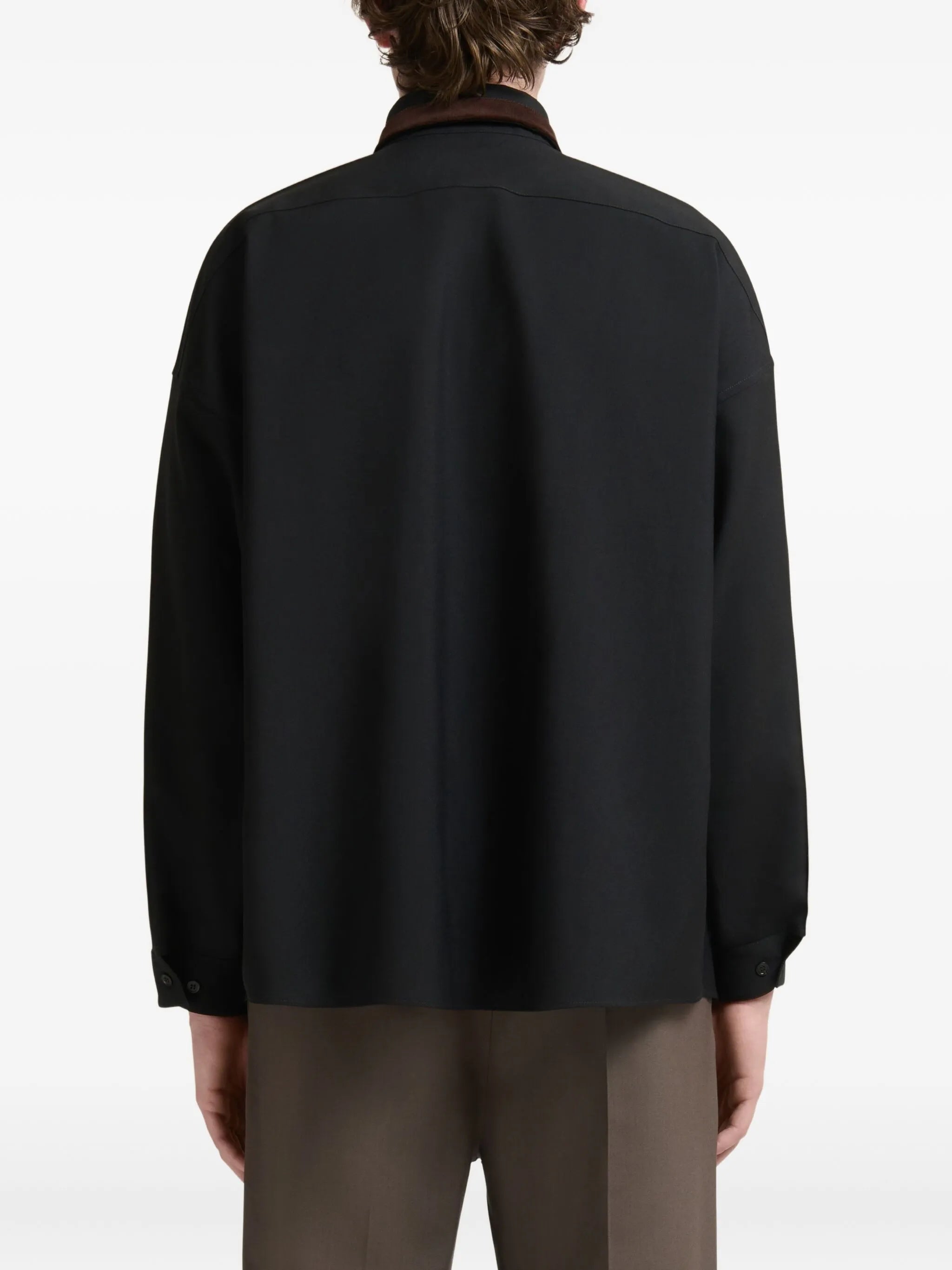 Marni Shirt With Velvet Collar Black