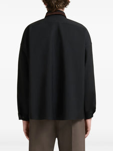 Marni Shirt With Velvet Collar Black