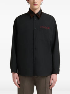 Marni Shirt With Velvet Collar Black