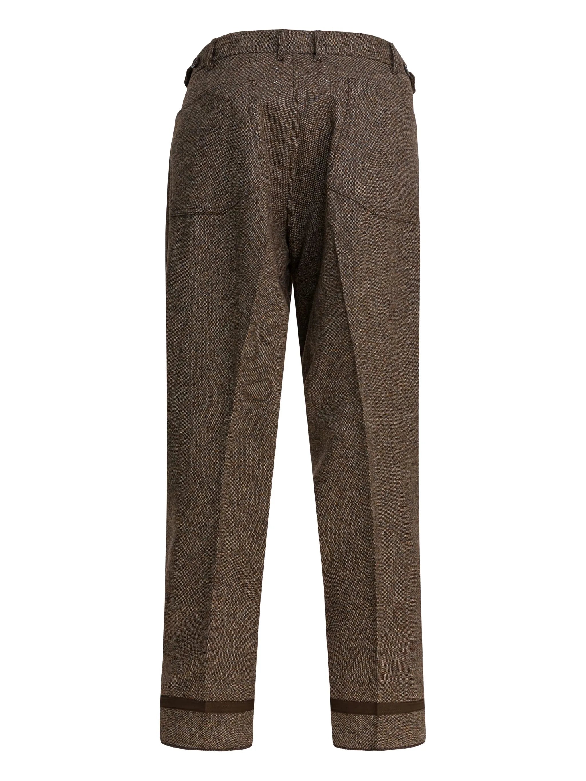 Maison Margiela Wool Wide-Leg Trousers Brown