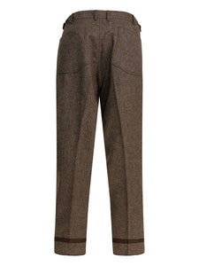 Maison Margiela Wool Wide-Leg Trousers Brown