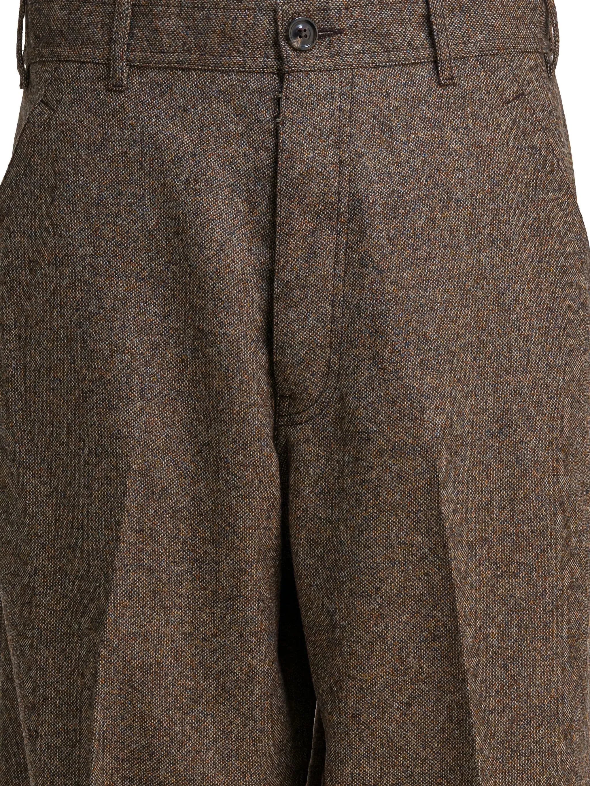 Maison Margiela Wool Wide-Leg Trousers Brown