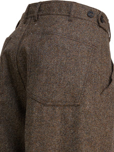 Maison Margiela Wool Wide-Leg Trousers Brown