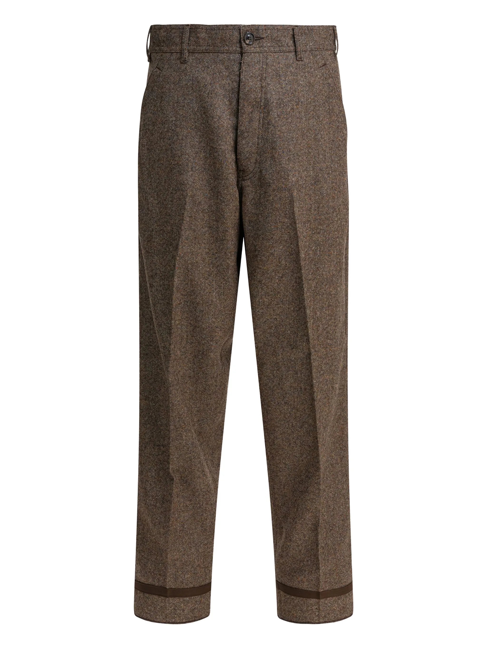 Maison Margiela Wool Wide-Leg Trousers Brown