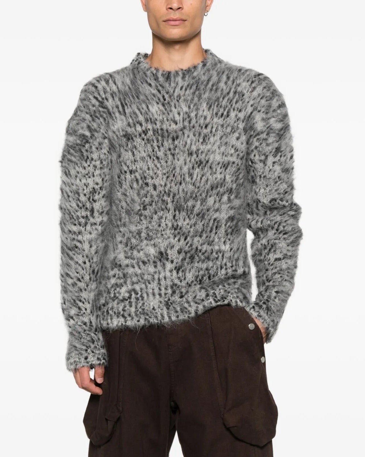 Marni Round Neck Mohair Sweater Grey
