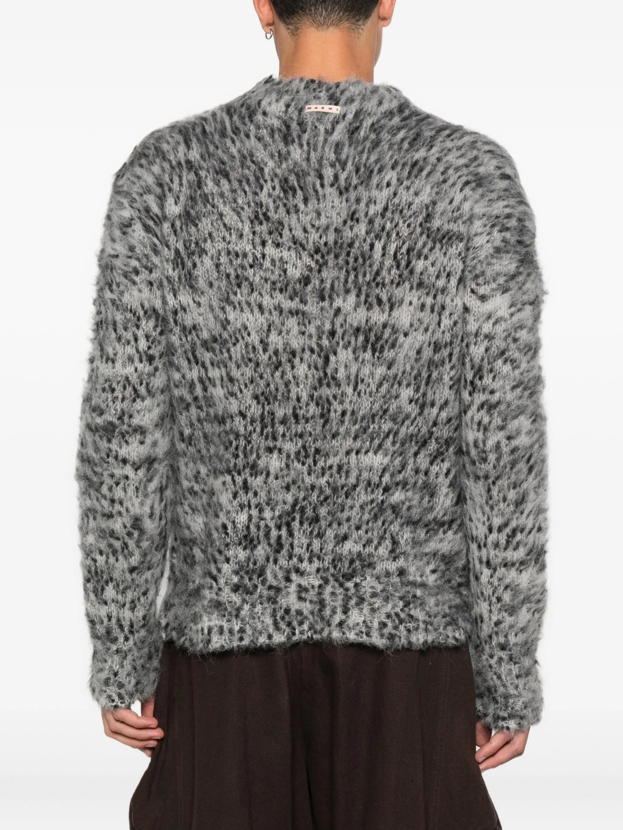 Marni Round Neck Mohair Sweater Grey