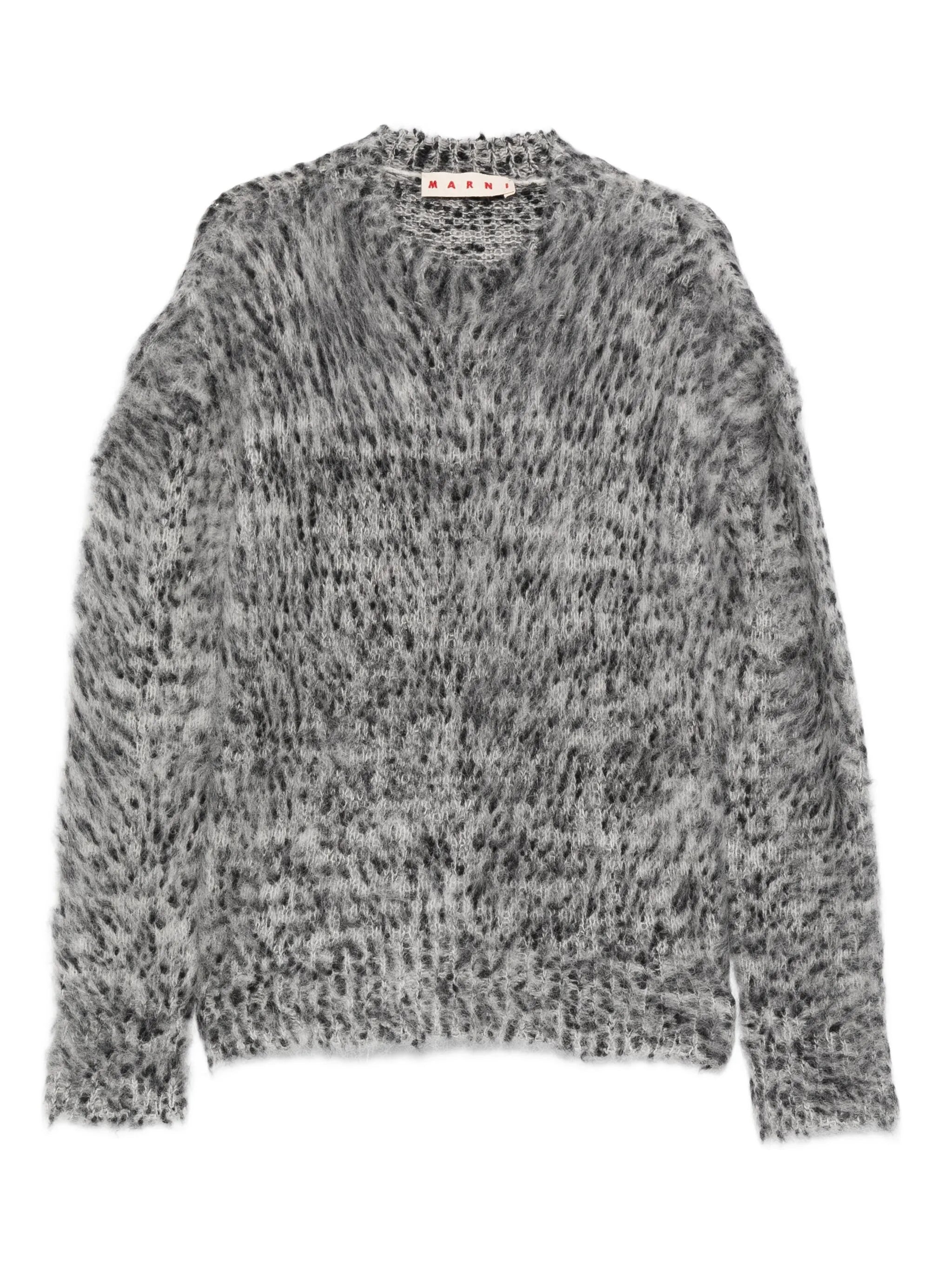 Marni Round Neck Mohair Sweater Grey