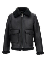 Load image into Gallery viewer, A.P.C. &#39;Tommy&#39; Shearling Flap-Pocket Jacket Black

