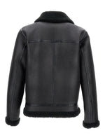 Load image into Gallery viewer, A.P.C. &#39;Tommy&#39; Shearling Flap-Pocket Jacket Black
