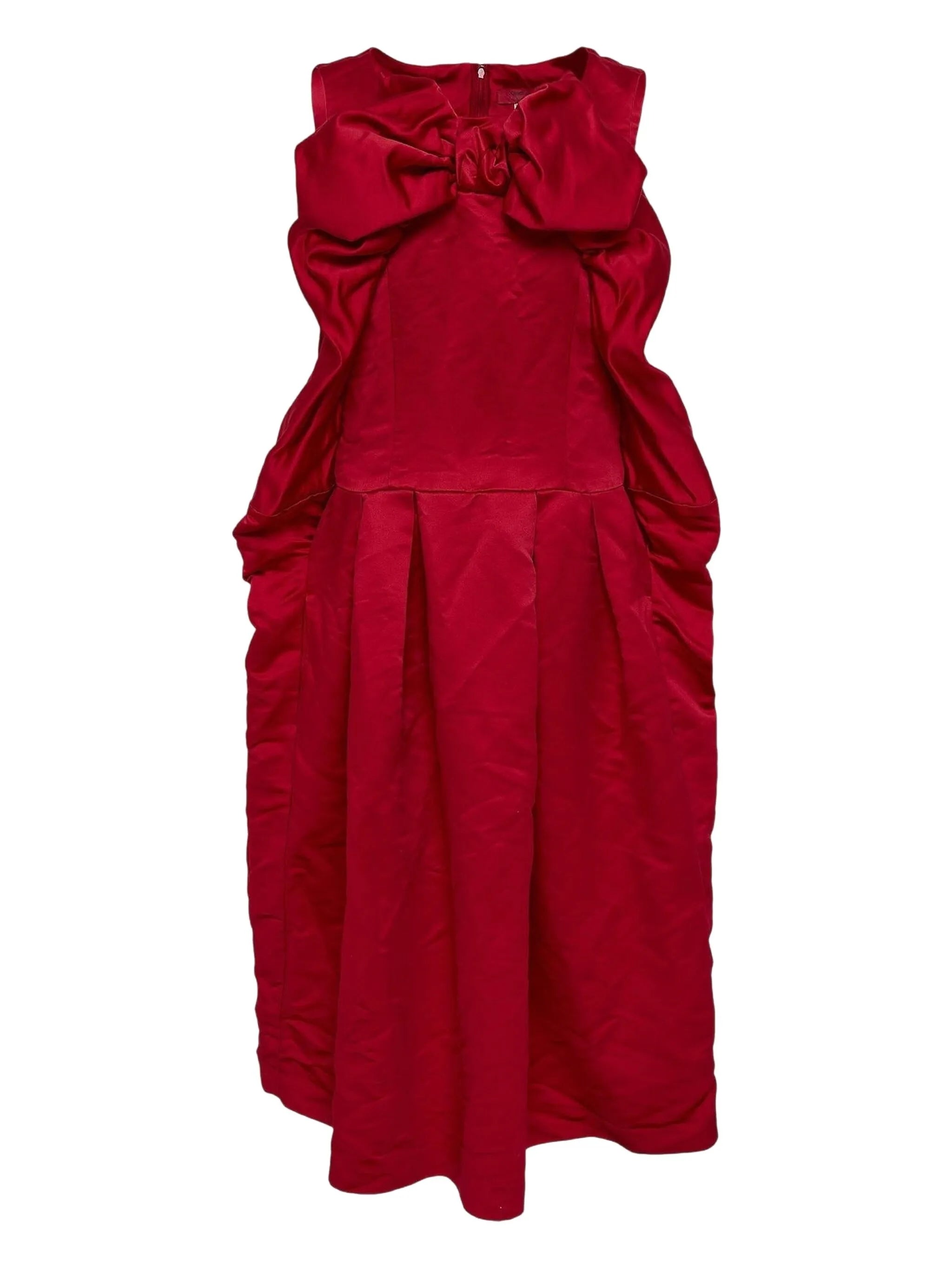 Comme Des Garçons Bow-Detail Dress Red