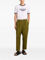 Load image into Gallery viewer, Marni Tropical Wool Drawstring Trousers Dusty Olive
