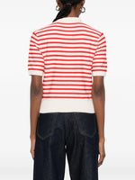 Load image into Gallery viewer, A.P.C. Striped Polo Sweater Red Off-White
