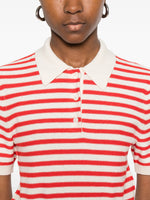 Load image into Gallery viewer, A.P.C. Striped Polo Sweater Red Off-White
