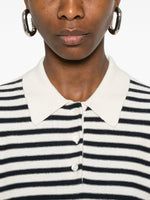 Load image into Gallery viewer, A.P.C. Striped Polo Sweater Ivory Navy Blue
