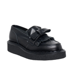 Load image into Gallery viewer, Comme des Garçons Bow Detail Fringed Loafers Black
