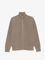 Load image into Gallery viewer, MM6 Maison Margiela Rib-Knitted Zip-Up Cardigan Taupe
