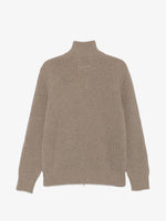 Load image into Gallery viewer, MM6 Maison Margiela Rib-Knitted Zip-Up Cardigan Taupe
