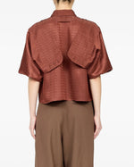 Load image into Gallery viewer, MM6 Maison Margiela Viscose Blend Jacquard Blouse Rust Brown
