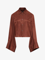 Load image into Gallery viewer, MM6 Maison Margiela Viscose Blend Jacquard Blouse Rust Brown
