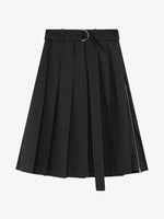 Load image into Gallery viewer, MSGM Midi-Length Pleated Skirt With Belt Charcoal Grey
