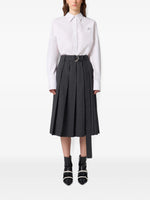 Load image into Gallery viewer, MSGM Midi-Length Pleated Skirt With Belt Charcoal Grey
