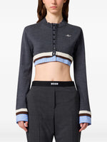 Load image into Gallery viewer, MSGM Cropped Layered Cardigan Charcoal
