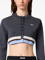 Load image into Gallery viewer, MSGM Cropped Layered Cardigan Charcoal
