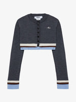 Load image into Gallery viewer, MSGM Cropped Layered Cardigan Charcoal
