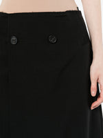 Load image into Gallery viewer, MM6 Maison Margiela Wool Blend Button Midi Skirt Black
