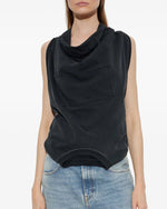 Load image into Gallery viewer, Maison Margiela Twist-Back Draped Tank Top Washed Black

