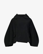 Load image into Gallery viewer, Comme des Garçons Cropped Balloon-Sleeve Wool Jacket Black
