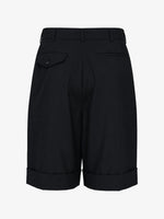 Load image into Gallery viewer, Comme des Garçons Pleated Turn-Up Wool Shorts Black
