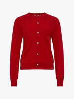 Load image into Gallery viewer, Comme des Garçons Rib-Trim Fine Knit Button Cardigan Red

