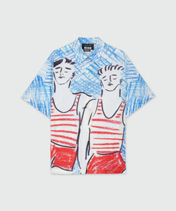 MSGM Poplin Shirt With 'Two Sailors' Graphics