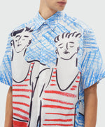 Load image into Gallery viewer, MSGM Poplin Shirt With &#39;Two Sailors&#39; Graphics
